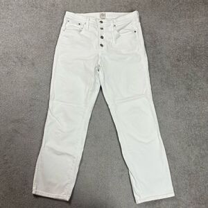 J Crew Womens Size 30 Four Button Fly Denim Jeans White Straight Leg Pockets